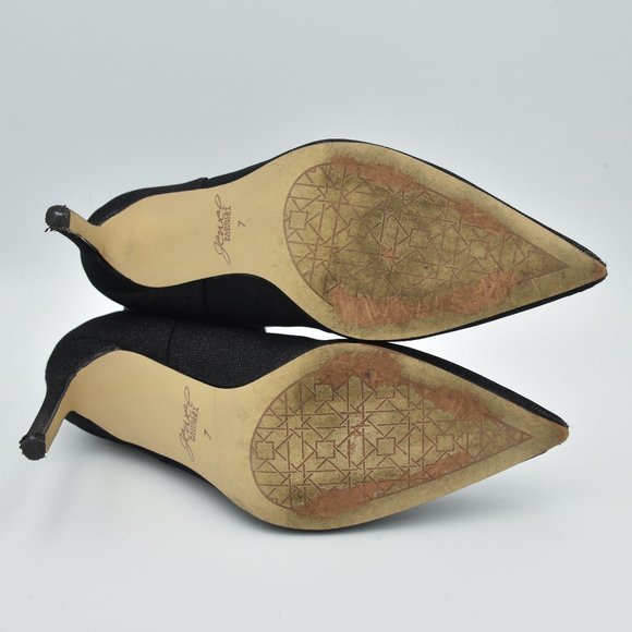 Jewel Badgley Mischka Eva Pointed Toe Black Sparkly Heeled Ankle Booties, Size 7 - Picture 11 of 14